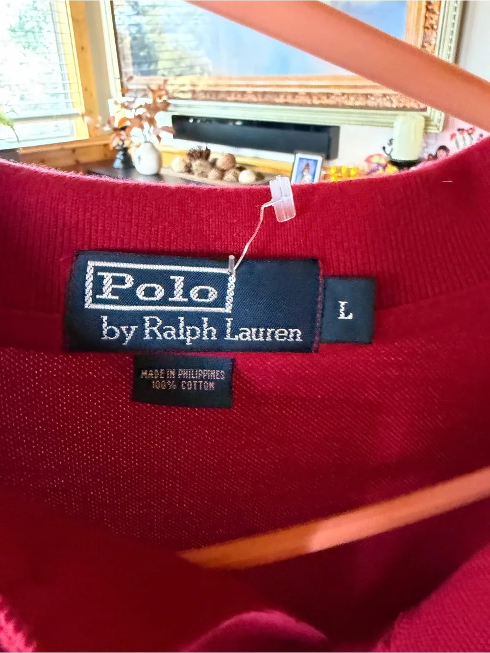 Ralph Lauren Long-Sleeve Polo Shirt in Burgundy with Navy Pony